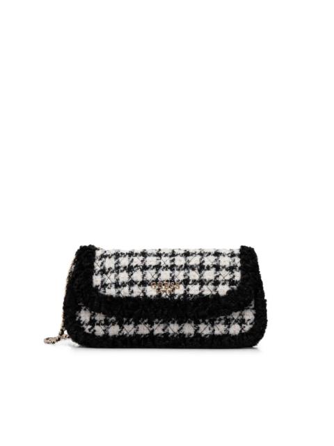 quilted houndstooth chain cross body bag