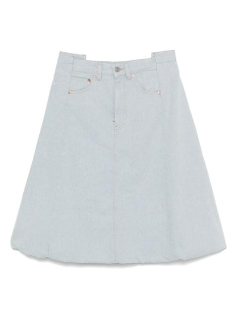 denim midi skirt