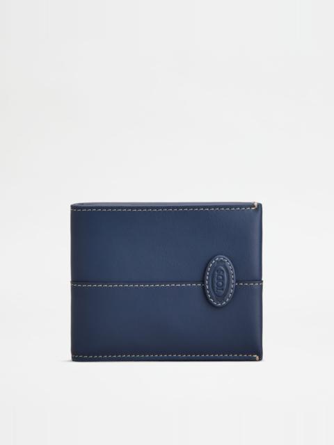 CARD HOLDER IN LEATHER - BLUE