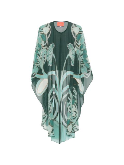 floral sheer beach cover-up