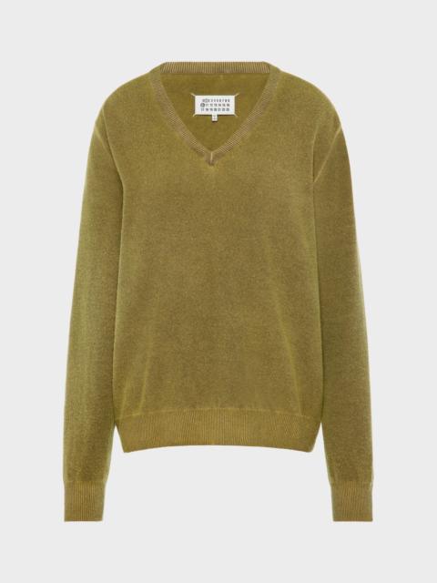 Virgin wool V-neck sweater