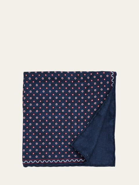 Men's Polka Dot-Print Silk Pocket Square