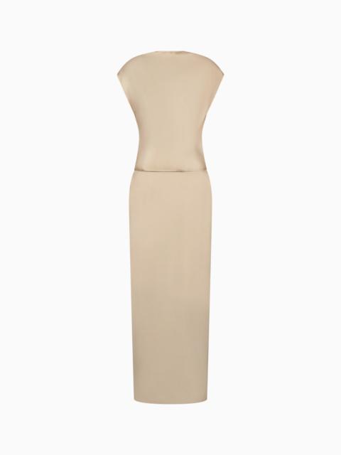 DOUBLE-FACED SILK-SATIN LONG DRESS