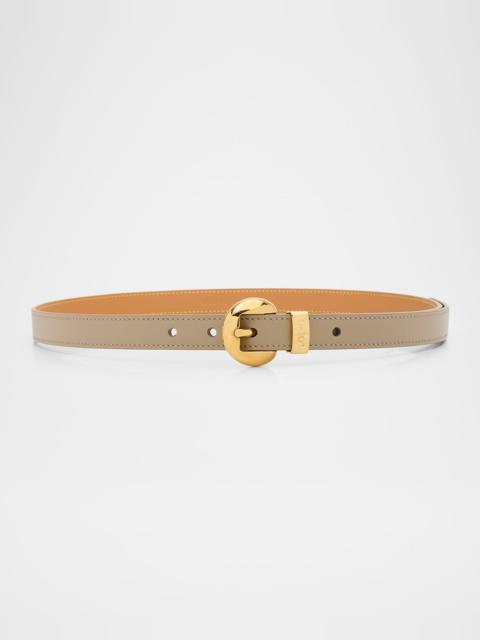 Pebble Leather Skinny Belt
