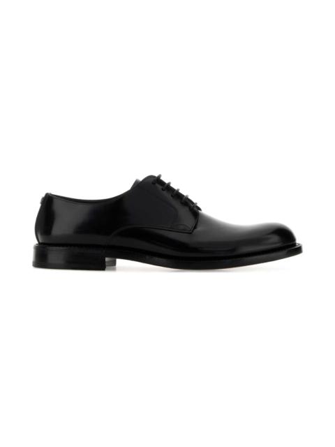 Black Leather Lace-up Shoes