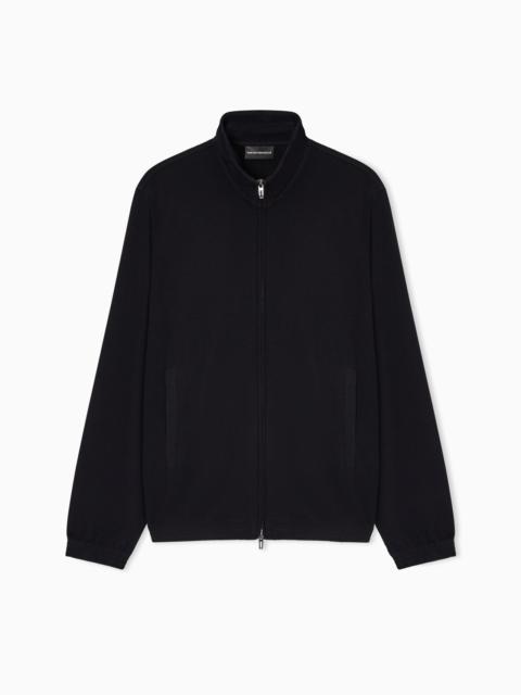 TRAVEL ESSENTIAL EMBOSSED JERSEY FULL-ZIP SWEATSHIRT