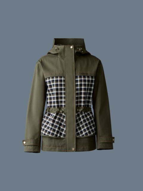 KAORI-PL Hybrid jacket with peplum and plaid detail