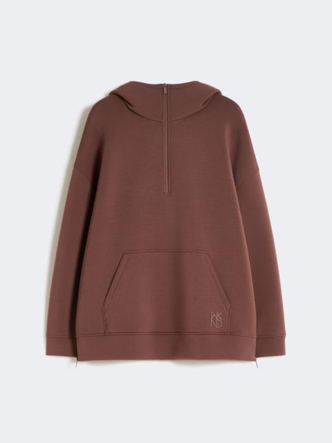Long scuba jersey sweatshirt - BROWN