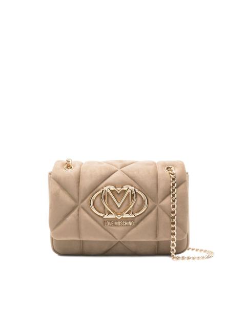 quilted logo-plaque cross body bag