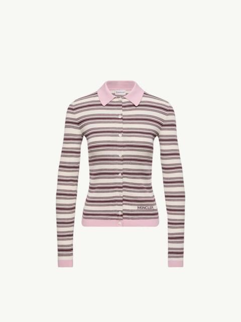 Striped Cotton Long Sleeve Polo Shirt