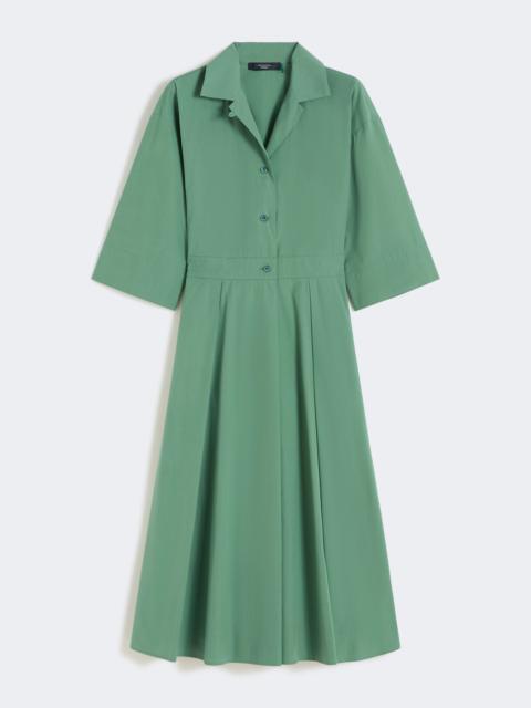Cotton-poplin midi shirt dress - GREEN
