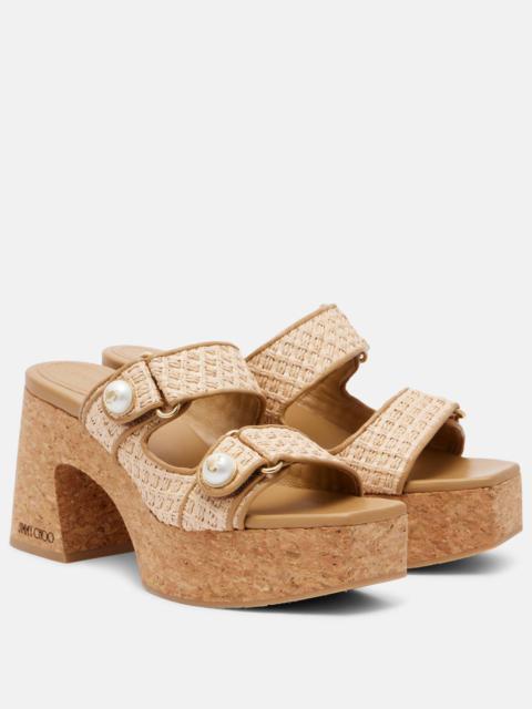 Fayence 95 leather wedge sandals