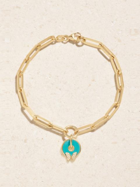 Reverie 18-karat Gold, Diamond And Ceramic Bracelet