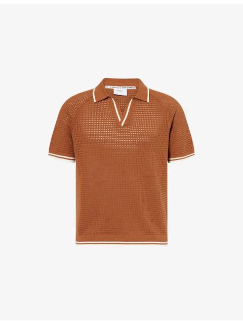 Tennis Boxy Cotton-Knit Polo Top