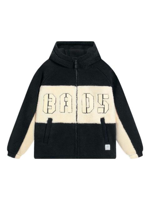Li-Ning BadFive Logo Fleece Full Zip Jacket 'Black Beige' AFDSA69-4