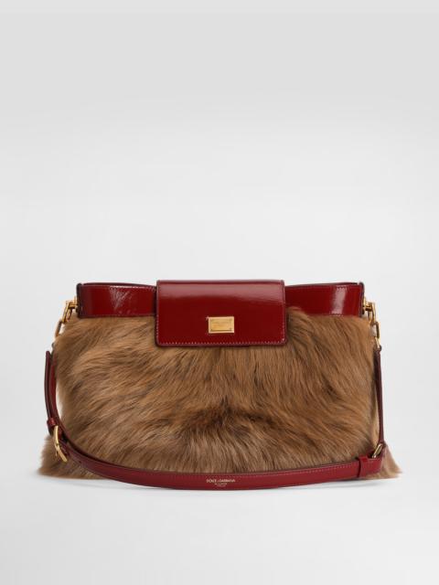 Vittoria fur and calfskin shoulder bag