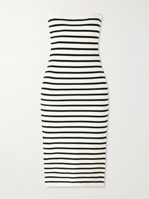 Henry Strapless Striped Knitted Midi Dress