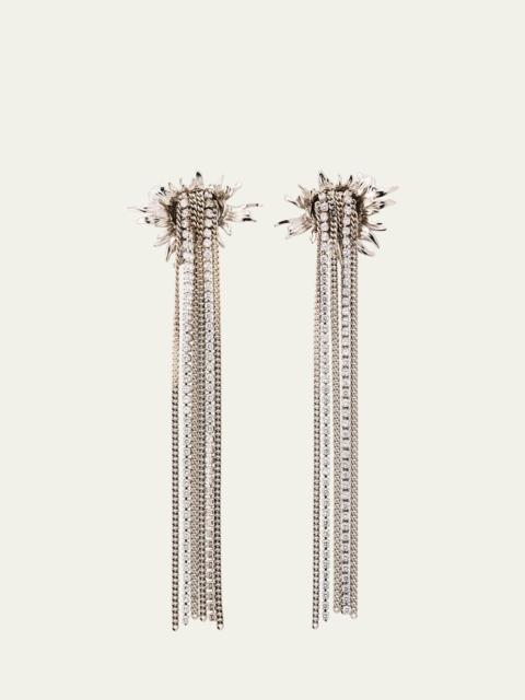 Sunflower Crystal Fringe Drop Earrings