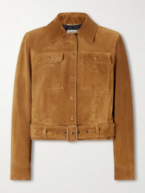 Cropped Belted Suede Jacket