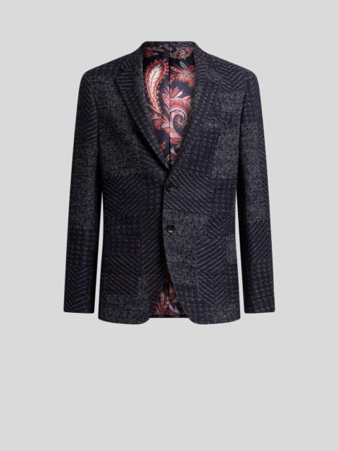 WOOL-BLEND PATCHWORK BLAZER