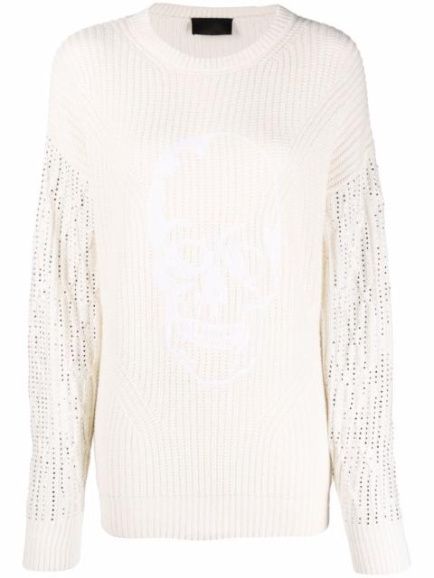 crystal-embellished knitted jumper
