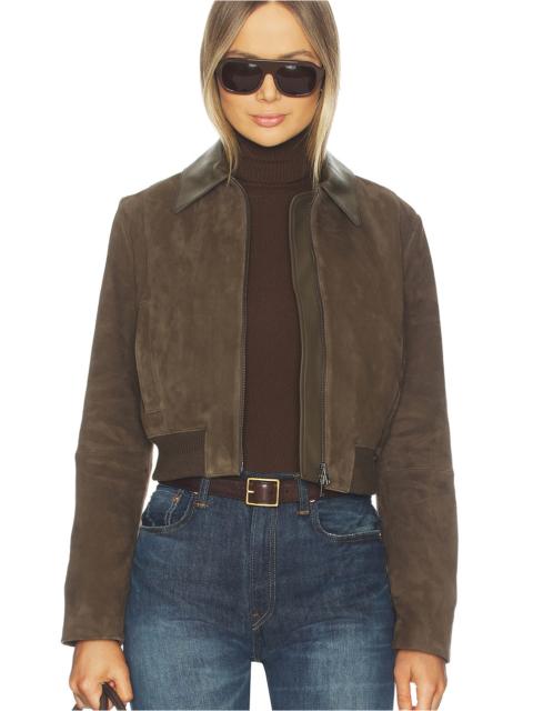 Suede Shrunken Bomber