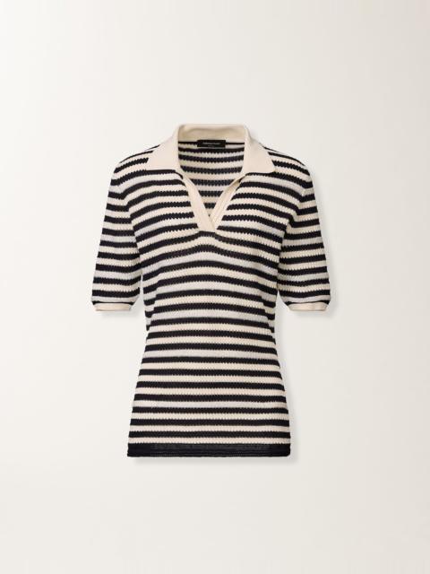 Organic cotton polo with micro sequins