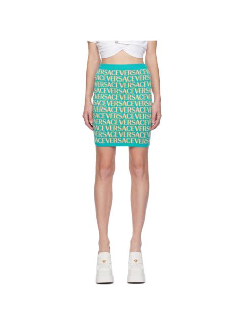 Blue Allover Midi Skirt