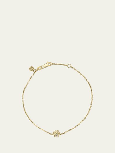 14K Gold Diamond Paw Bracelet