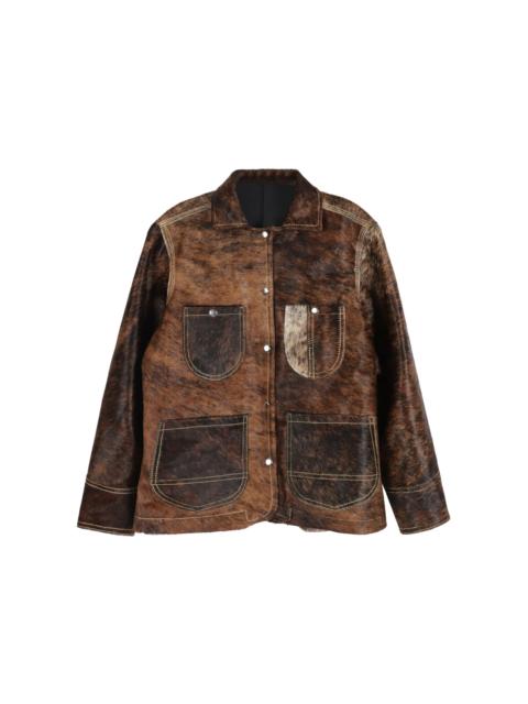 Minelli Leather Jacket animal