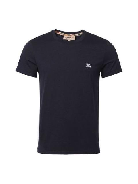 Burberry Logo Round Neck Short Sleeve Navy Blue 80038291