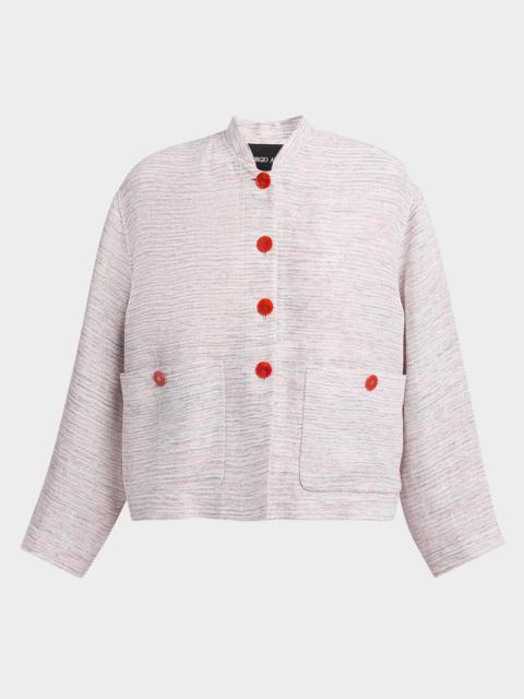 Single-Breasted Linen Caban Coat