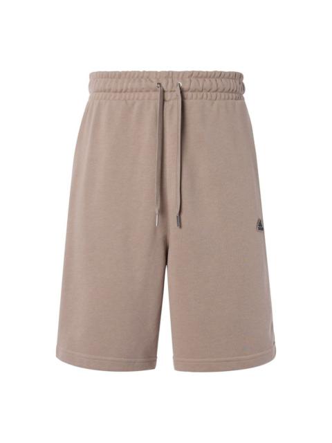 adidas Solid Color Logo Printing Lacing Straight Shorts 'Brown' HS4389