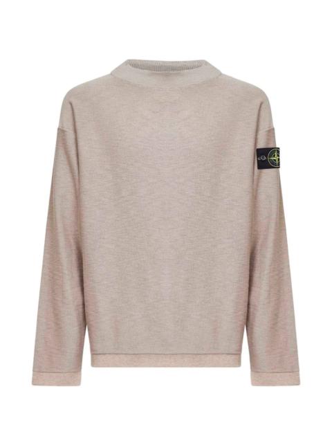 ribbed crew-neck long-sleeve sweater