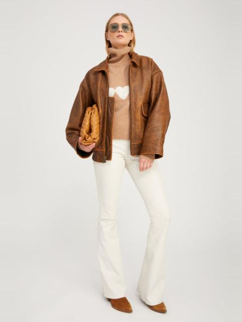 SHELL LEATHER 5 POCKET MICRO FLARE