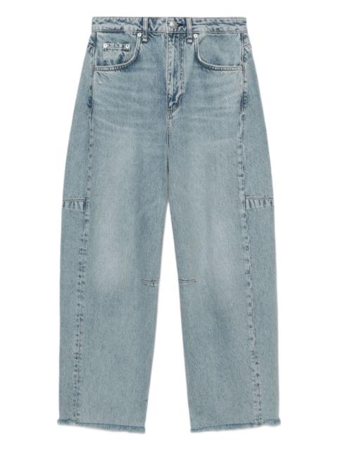 Charlie panelled frayed jeans