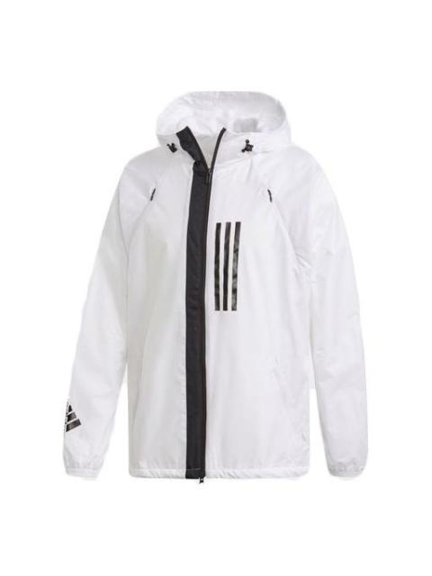 adidas W.D.N Jacket Fleece-Lined Running Hoody Windbreaker Hoodie 'White' DZ0054