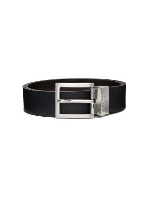 Black Buffed Leather Belt