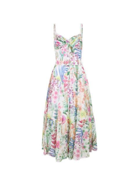 Cael floral-print belted midi dress