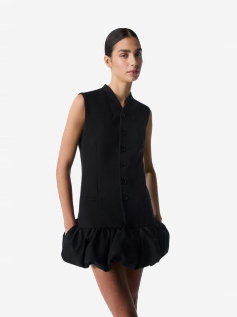 Gathered Hem Sleeveless Tailored Dress