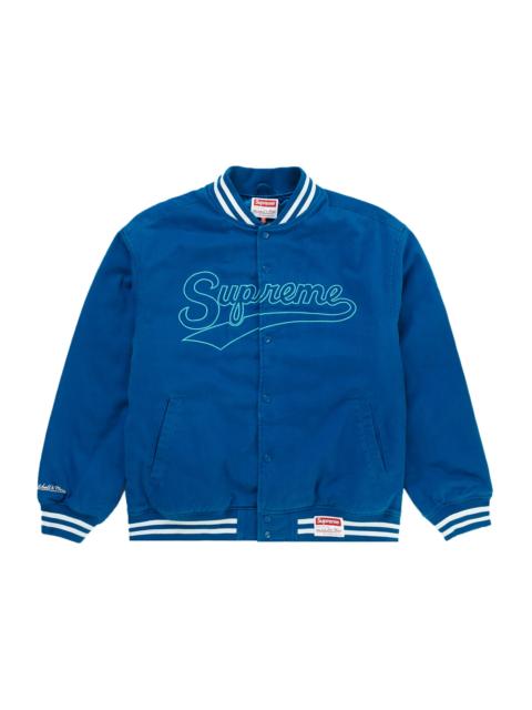 Supreme Mitchell & Ness Doughboy Twill Varsity Jacket Blue