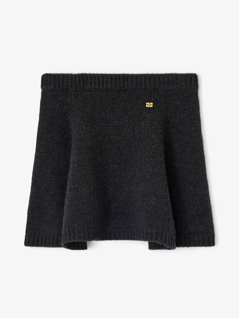 DARK GREY WOOL MINI SKIRT