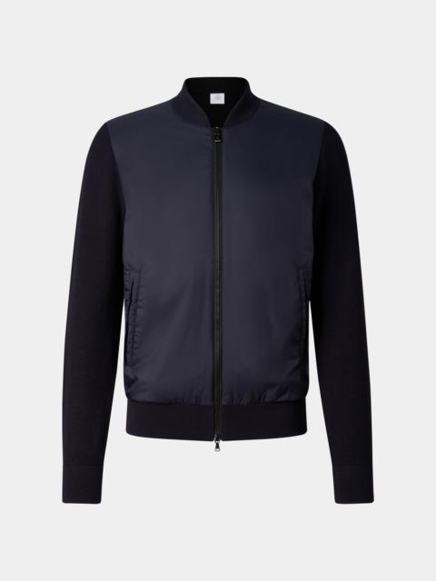 Zisco hybrid knit jacket in Navy blue