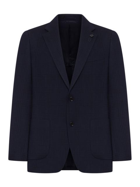 SINGLE-BREASTED TAILORED JACKET IN CHECK FABRIC