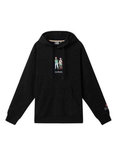 New Balance x Zero Per Zero Printing Casual Sports Round Neck Hoodie 'Black' NCA47013-BK