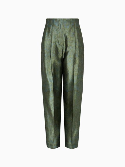SINGLE-PLEAT TROUSERS IN PRINTED SILK-SHANTUNG