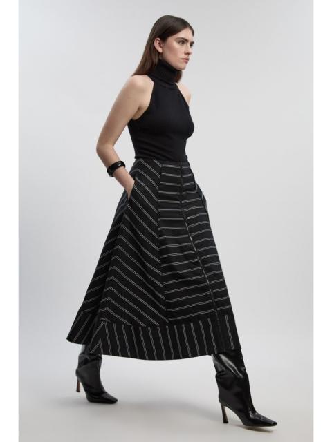 Bold Stripe Cotton Woven Prom Skirt