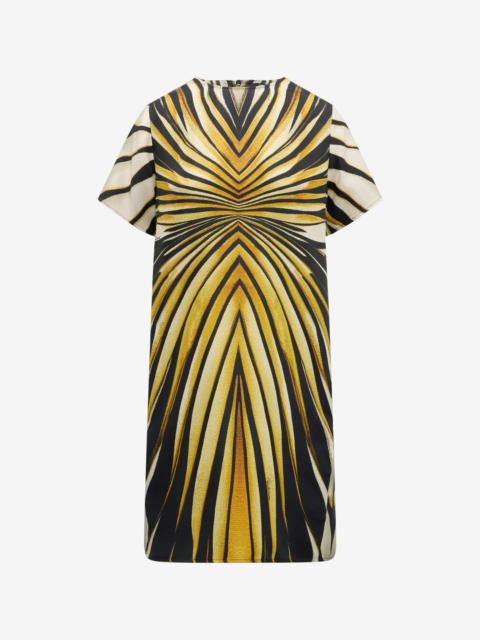 Ray Of Gold Print Silk Mini Dress