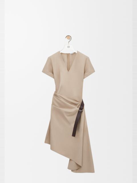 Belted dress in cotton and silk