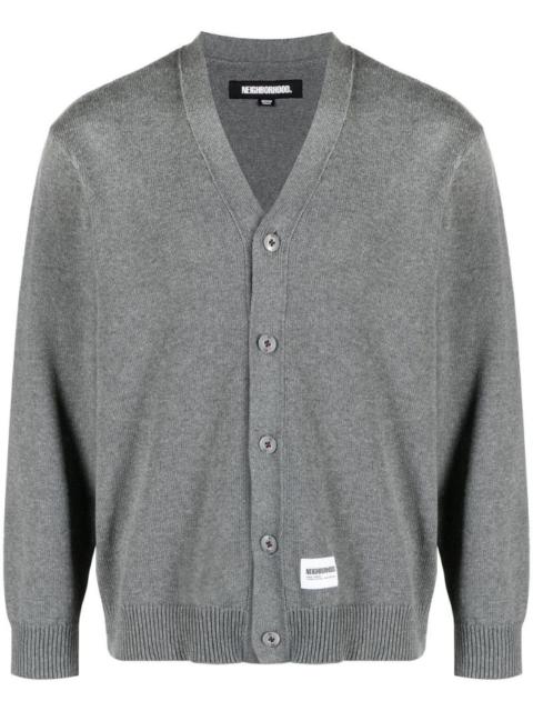 logo-patch cotton cardigan